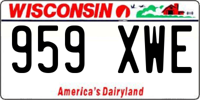WI license plate 959XWE