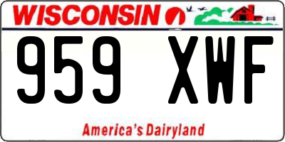 WI license plate 959XWF
