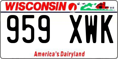 WI license plate 959XWK
