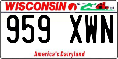 WI license plate 959XWN