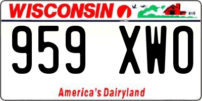 WI license plate 959XWO