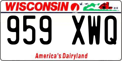 WI license plate 959XWQ