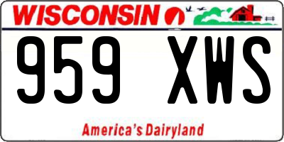 WI license plate 959XWS