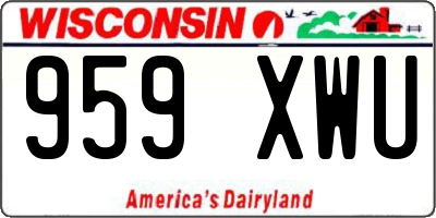 WI license plate 959XWU
