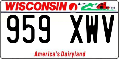 WI license plate 959XWV