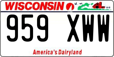 WI license plate 959XWW