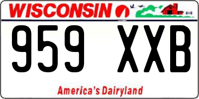 WI license plate 959XXB