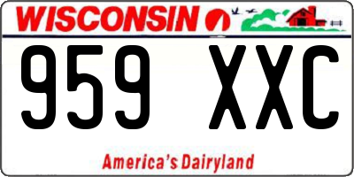 WI license plate 959XXC