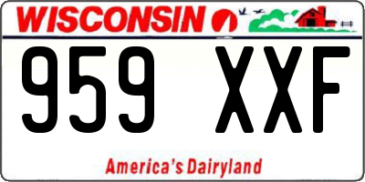 WI license plate 959XXF