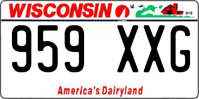 WI license plate 959XXG