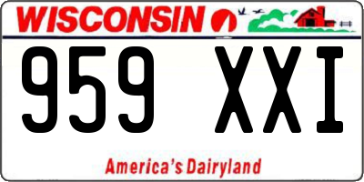 WI license plate 959XXI