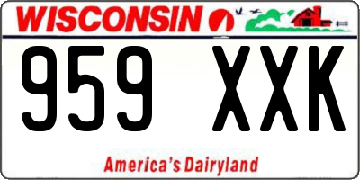 WI license plate 959XXK