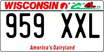 WI license plate 959XXL