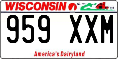 WI license plate 959XXM