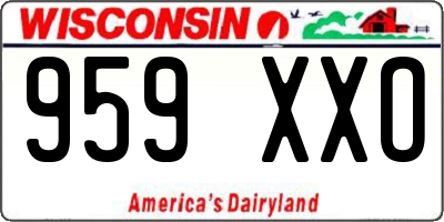 WI license plate 959XXO