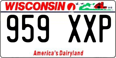 WI license plate 959XXP