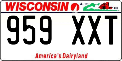 WI license plate 959XXT