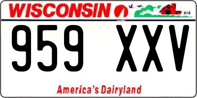 WI license plate 959XXV