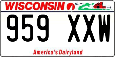 WI license plate 959XXW