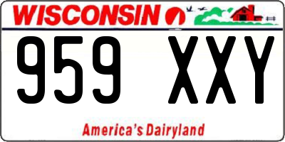 WI license plate 959XXY