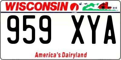 WI license plate 959XYA