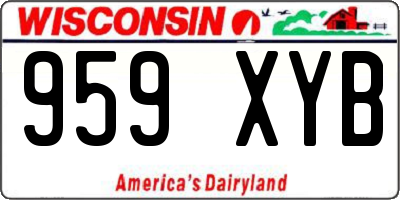 WI license plate 959XYB