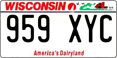 WI license plate 959XYC