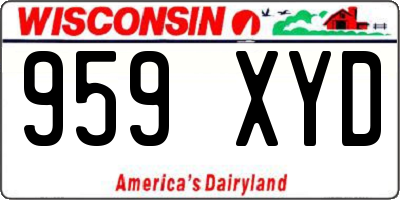 WI license plate 959XYD
