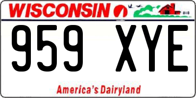 WI license plate 959XYE