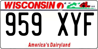 WI license plate 959XYF