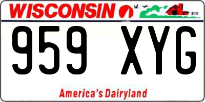 WI license plate 959XYG
