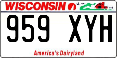 WI license plate 959XYH