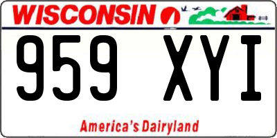 WI license plate 959XYI