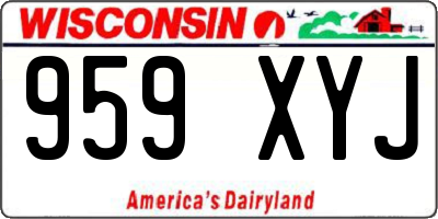 WI license plate 959XYJ