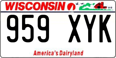 WI license plate 959XYK