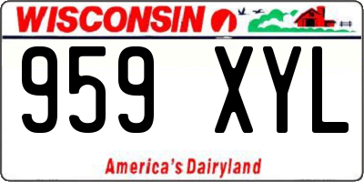 WI license plate 959XYL