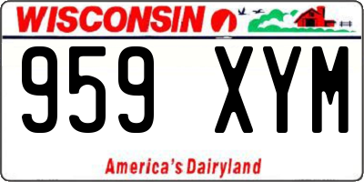 WI license plate 959XYM