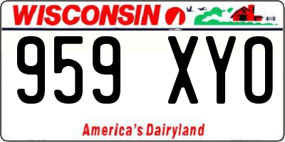 WI license plate 959XYO