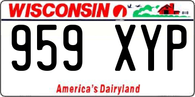 WI license plate 959XYP