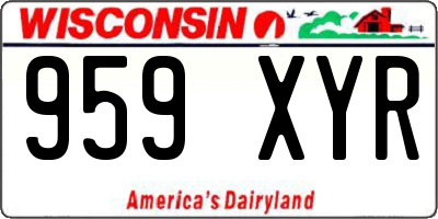 WI license plate 959XYR