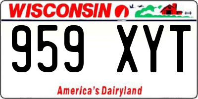 WI license plate 959XYT