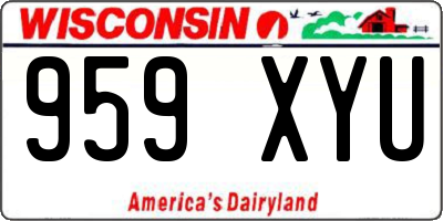 WI license plate 959XYU