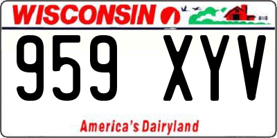 WI license plate 959XYV