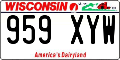 WI license plate 959XYW