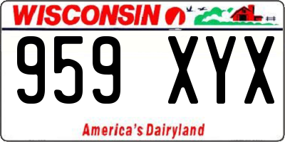 WI license plate 959XYX