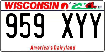 WI license plate 959XYY