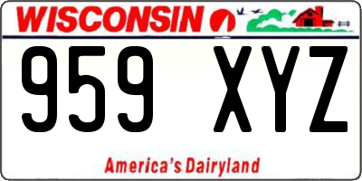 WI license plate 959XYZ