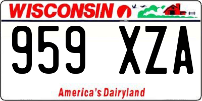 WI license plate 959XZA