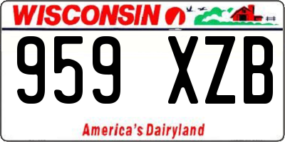 WI license plate 959XZB