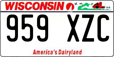 WI license plate 959XZC